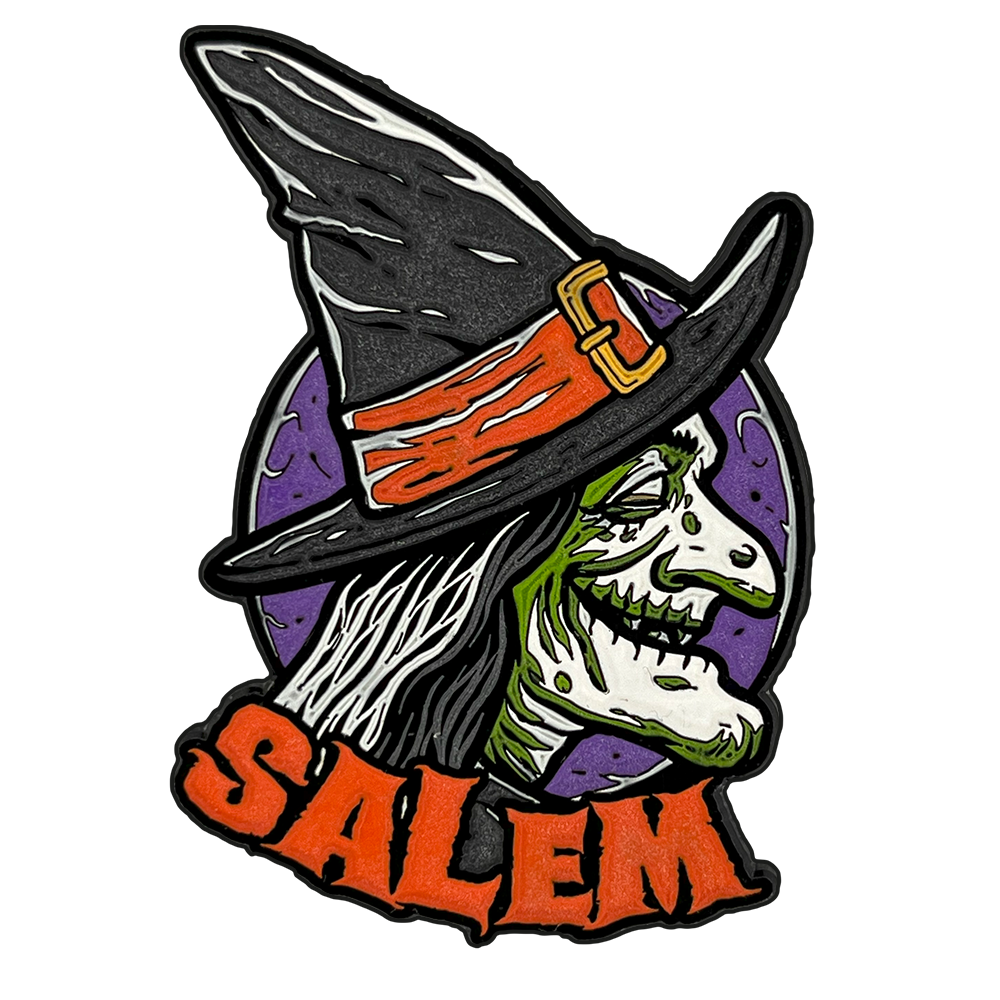 Salem Witch Glow-In-The-Dark Pin